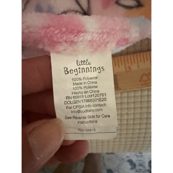 Little Beginnings Unicorn Plush w/Lovey Security Blanket Pink Floral Toy - Picture 4 of 9